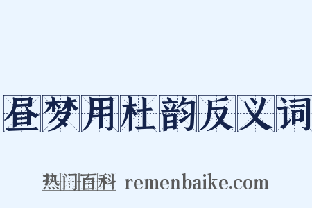 昼梦用杜韵反义词是什么意思的图片